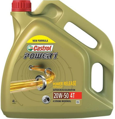 Castrol Power 1 4T Motorcycle Oil for Four-Stroke Engines 20W-50 4lt