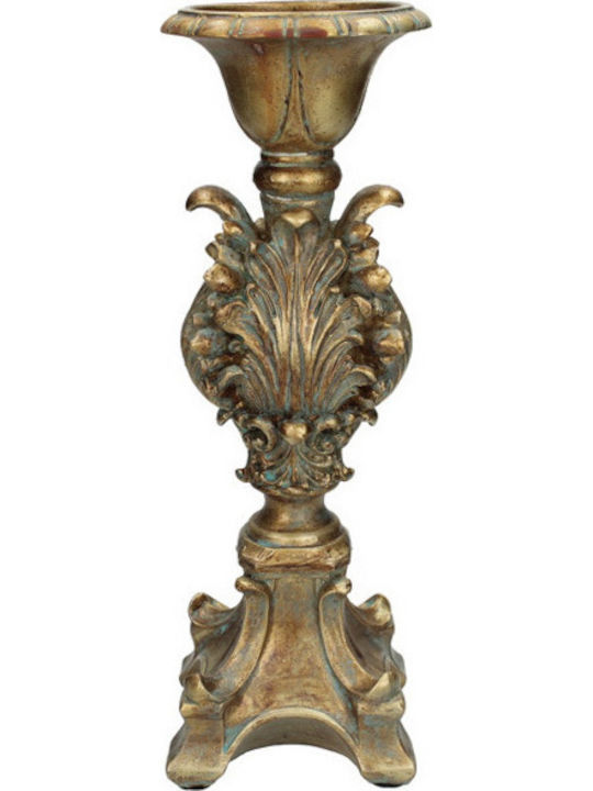 Zaros "Baroque" Candle Holder Polyresin Gold 10.5x10.5x31cm 1pcs