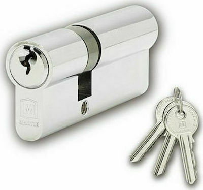 Martin Lock Cylinder Security 07180 80mm (30-50) with 3 Keys Silver