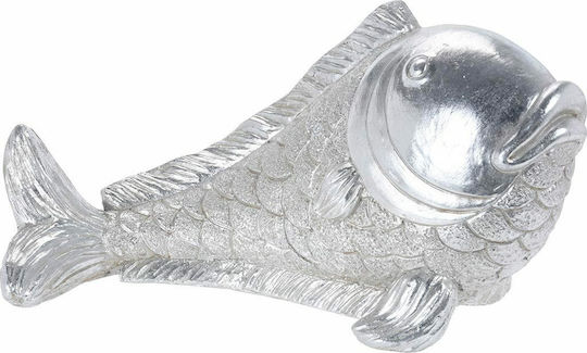 Dekoratives Fisch aus Metall in Silber 52x32x29cm