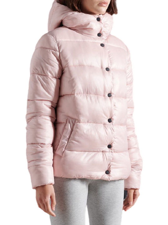 High Shine Toya Scurtă Jachetă de femei Puffer Roz