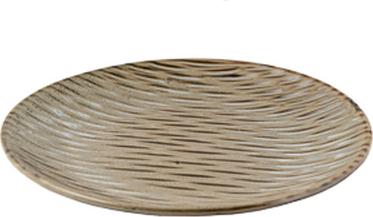 Zen Collection Round Ceramic Decorative Platter Gold 30.4x30.48cm