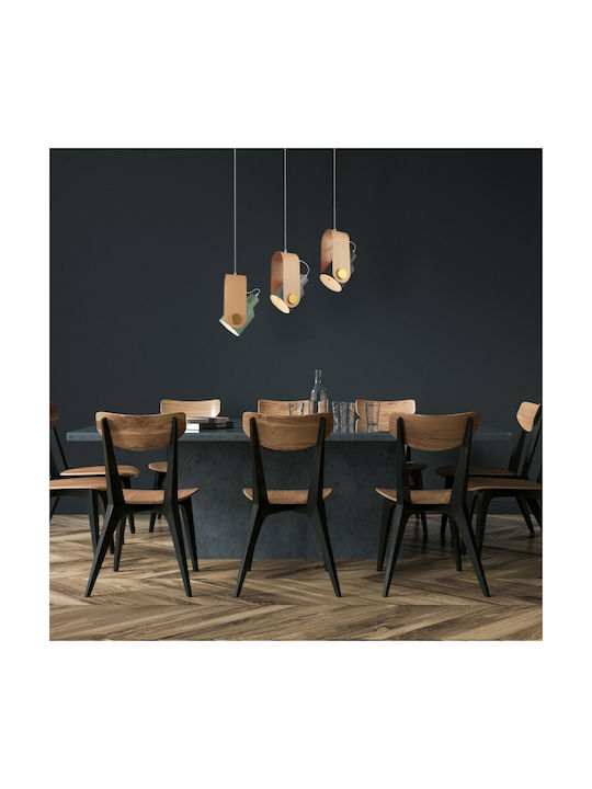 Hatzipantos Stores Κρεμαστό Φωτιστικό Καφέ με Ντουί E27 67x15εκ.