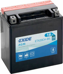 Exide Motorradbatterie YTX20CH-BS 230A mit Kapazität 18Ah