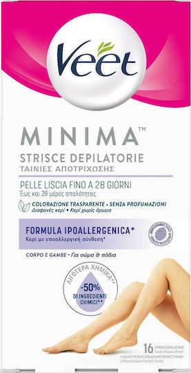 Veet Minima Ταινίες Αποτρίχωσης Body & Legs 16τμχ