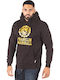 Franklin & Marshall Herren Sweatshirt mit Kapuze und Taschen Schwarz