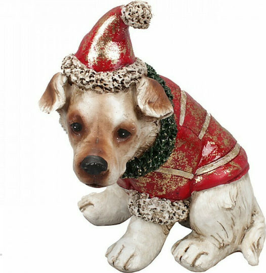 Zaros Weihnachtliche Kunststoff Figur Hündchen Rot Höhe 15cm 2Stück