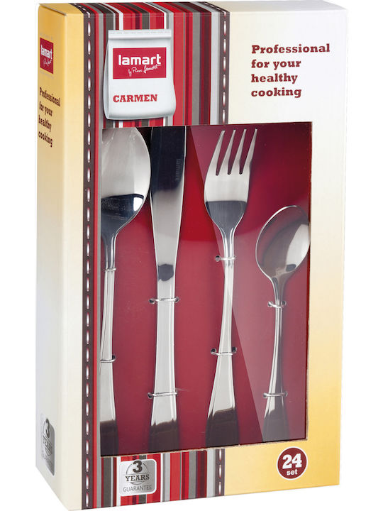 Lamart Cutlery Set Silver 24pcs