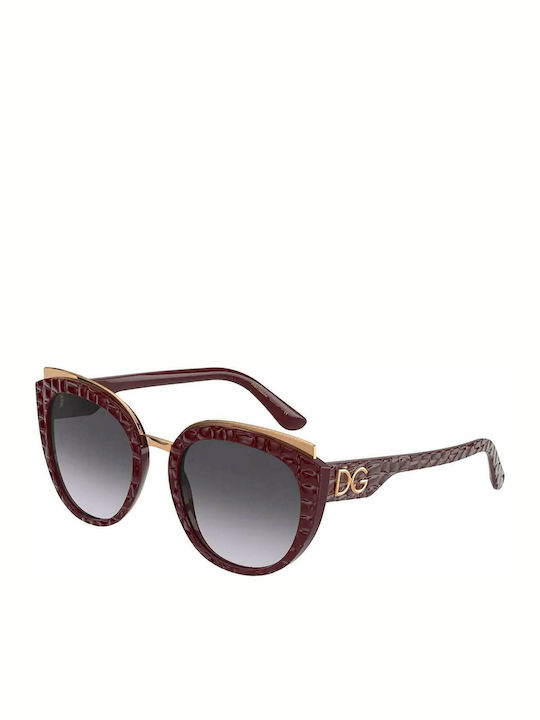 Dolce & Gabbana Women's Sunglasses with Burgundy Plastic Frame and Black Gradient Lens DG4383 3289/8G