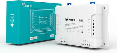 Sonoff 4CH R3 Smart Ενδιάμεσος Διακόπτης Wi-Fi σε Λευκό Χρώμα