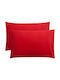 Lino Home Jane Pillowcase Set with Envelope Cover Red 50x70cm.