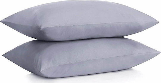 Lino Home Jane Σετ Μαξιλαροθήκες με Φάσα Γκρι 50x70εκ.