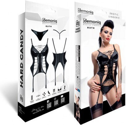 Demoniq Ruth Κορμάκι Corset with Lacing Μαύρο
