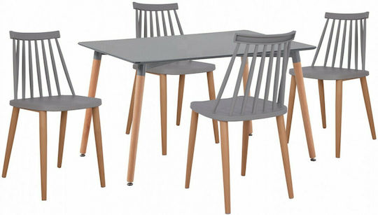 Esszimmer Minimal 5Stück Grey 120x80cm