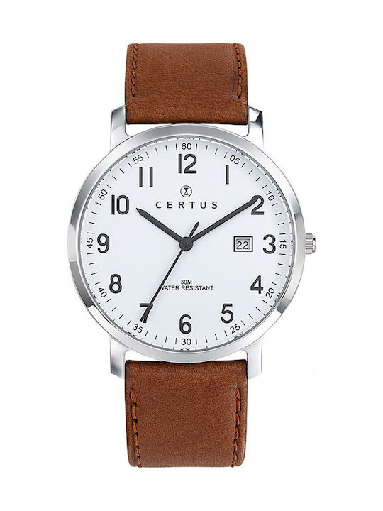 Certus Men's Watch 38mm Battery with Brown Leather Strap