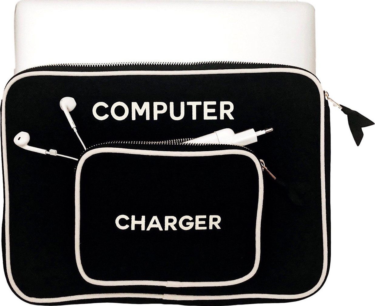 BagAll Computer Case with Charger Pocket 13" σε Μαύρο χρώμα Skroutz.gr