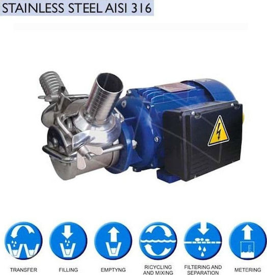 Liverani Maxi Inox 316 А/А Трифазна Помпа за Пренасяне със Стомана 3" и Конски Сили 4.5hp Mace