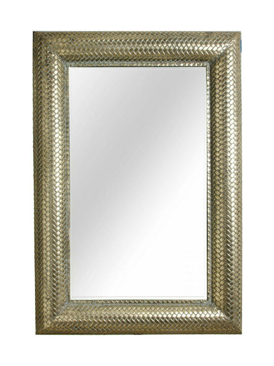 Zaros Καθρέπτης Τοίχου με Χρυσό Μεταλλικό Πλαίσιο 98.5x68.5cm