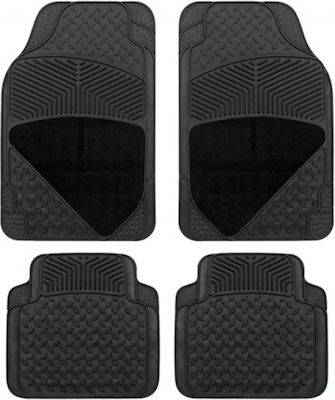 Auto Gs Set of Front and Rear Mats Universal 4pcs from Carpet Black