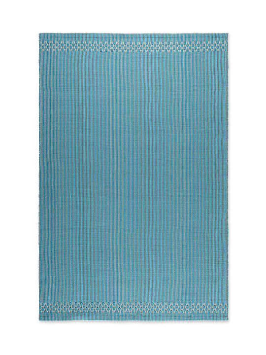 Tapicap Box Border Handmade Rug Outdoor Rectangular Aqua