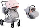 Moni Ciara Adjustable 3 in 1 Baby Stroller Suitable for Newborn Pink