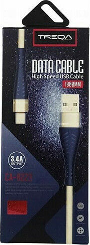 Treqa Плетена USB 2.0 до микро USB кабел Златист 1м (CA-8221) 1бр