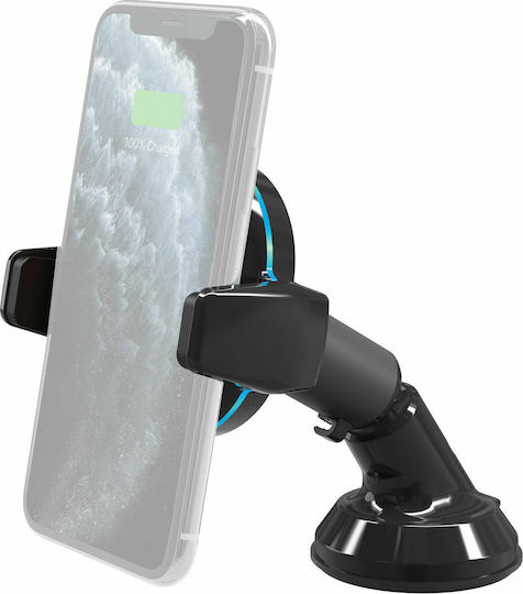 Scosche MagicGrip Double-Pivot Window/Dash Car Mobile Mount with Magnet and Wireless Charging Black