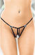 Softline 2295 String With Slit Γυναικείο Sexy String Αυτοκινήτου Black