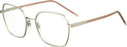 Moschino Metal Eyeglass Frame Butterfly Gold MOL568 3YG