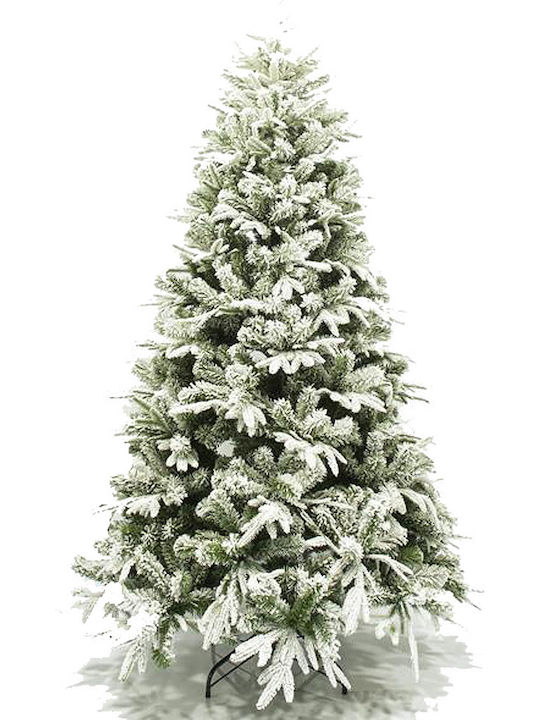Χριστουγεννιάτικο Δέντρο Όλυμπος Πράσινο Χιονισμένο 180εκ με Μεταλλική Βάση