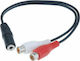 Cablu Audio Cabluri Jack 3.5mm 3,5 mm - RCA de sex feminin Negru 0.2m