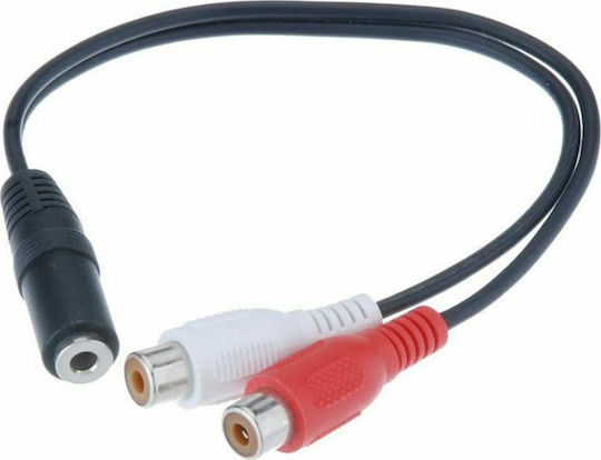 Cablu Audio Cabluri Jack 3.5mm 3,5 mm - RCA de sex feminin Negru 0.2m