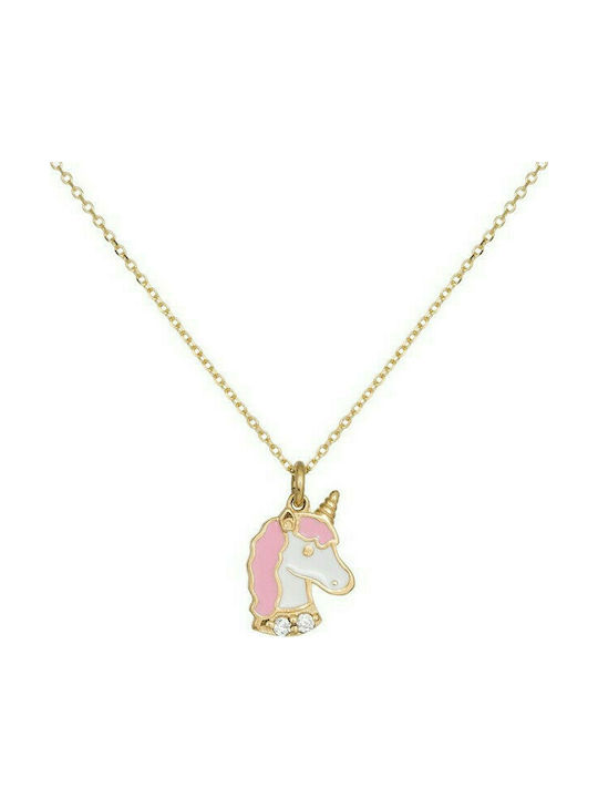 Gold Kinderhalskette K9 Pink Unicorn 037025 037025 037025 Gold 9 Karat