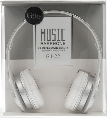 Gjby GJ-22 Wired On Ear Headphones Whitά