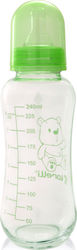 Lorelli Glasflasche mit Silikonsauger für 0+, 0+ m, Monate Green 240ml 1Stück