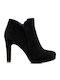 Envie Shoes Suede Women's Ankle Boots with High Heel Black