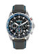 Jacques Lemans Liverpool Watch Chronograph Battery with Black Leather Strap