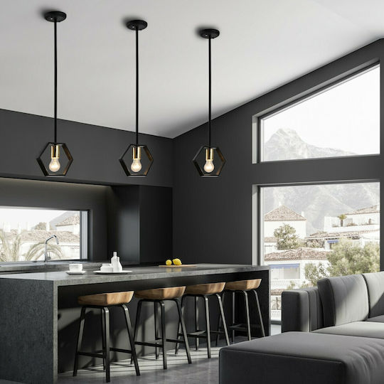 Hatzipantos Stores Pendant Light Black with Socket E27 20cm