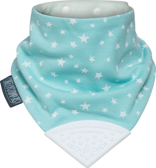 Cheeky Chompers Sage Stars Bandana material textil cu buton Turcoaz pentru 2 m+