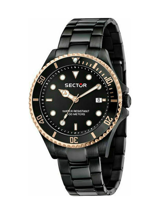Sector 230 Watch Battery with Black Metal Bracelet