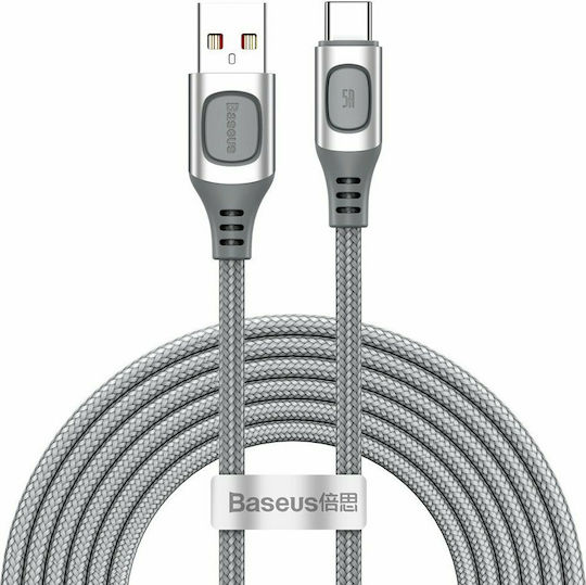 Baseus Power Delivery Geflochten USB 2.0 Kabel USB-C männlich - USB-A 15W Silber 2m (CATSS-B0S)