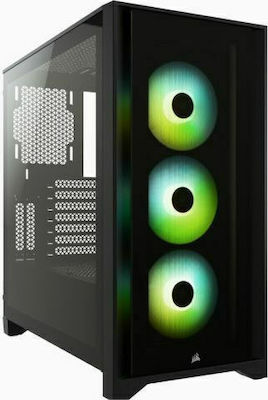 Corsair iCUE 4000X RGB Gaming Midi Tower Computer Case with Window Panel Black