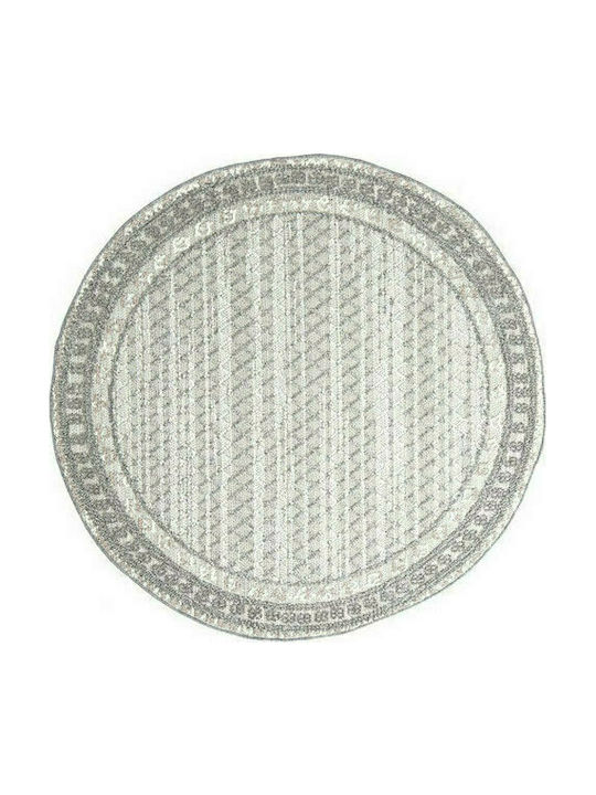 Royal Carpet 7407C Rug Round Summer Wicker with Fringes Linq Grey