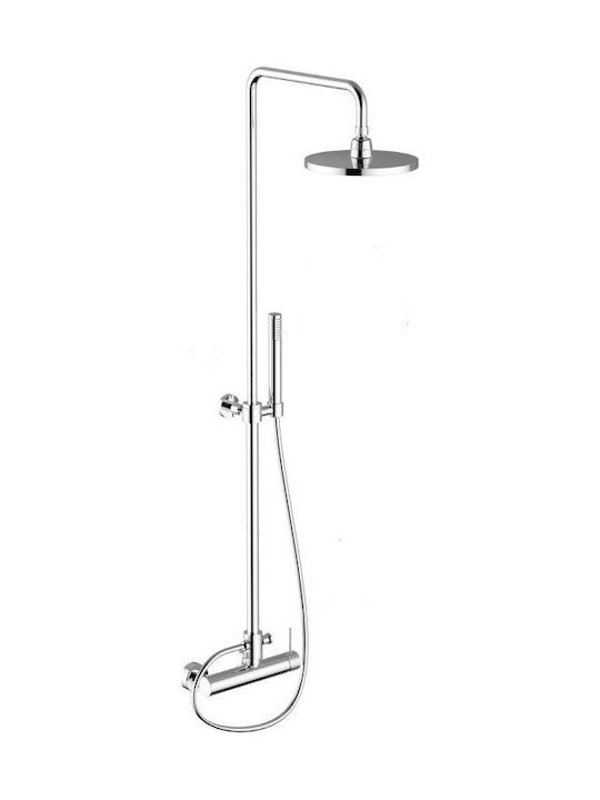 Teorema Lab Shower Column without Mixer 126.3cm Silver