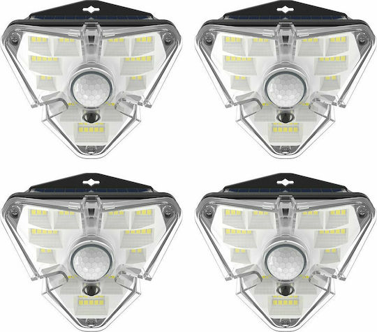 Baseus Комплект 4 Соларни Светлини 0.3W с Датчик за Движение IP55 11.1смx8.9смсм.