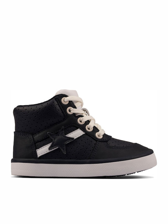 City Flake K Anatomical Leather Kids Boots with Laces Navy Blue