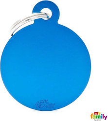 My Family Basic Dog ID Circular Blue Metal Pers...