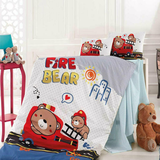 SB Home Fire Bear Baby Sheets Set Crib Cotton Multicolored 110x150cm 3pcs