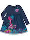 Desigual Kids Dress Tulle Floral Long Sleeve Navy Blue