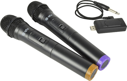 QTX Sound U-MIC USB Dual Handheld UHF Wireless System Seturi Wireless Δυναμικό Microfon De mână pentru Vocale